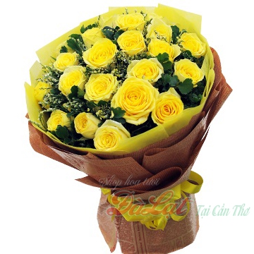Bó hồng vàng Lời Chúc Vui